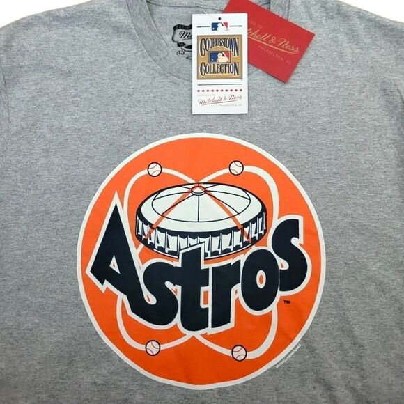 Houston Astros Mitchell Ness Cooperstown collection Astrodome Heather Gray Shirt - Picture 3 of 3
